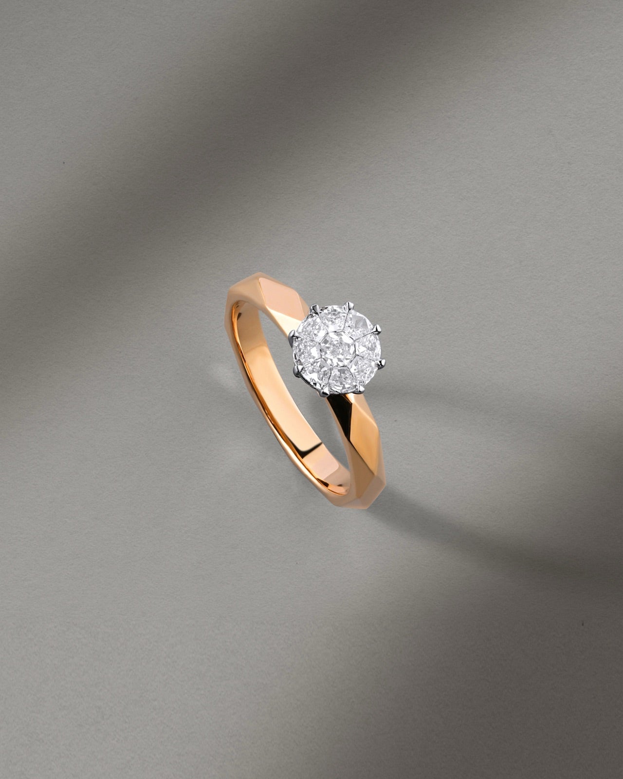 Rose gold diamond ring
